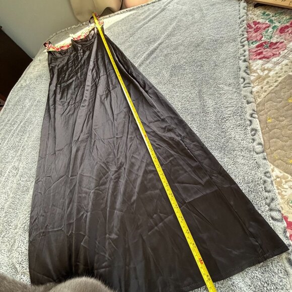 Y2K Slip Dress Small Babydoll Floral Satin Midi Dark Fairy Whimsigoth 18905 - Picture 3 of 7